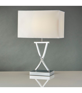 Club 1 Light Table Lamp Chrome with White Shade E14_Room