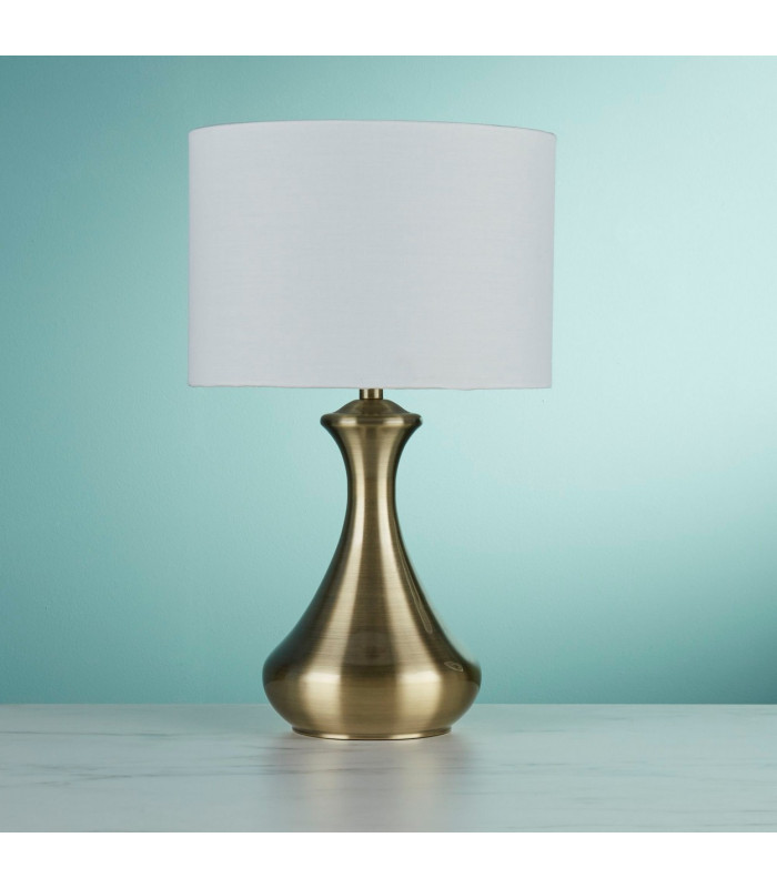 Table Touch Lamp Antique Brass with Cream Shade E14_Off