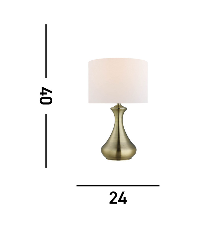 Table Touch Lamp Antique Brass with Cream Shade E14_Line