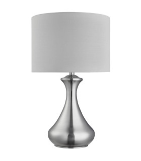 Table Touch Lamp Satin Silver with White Shade E14_Main