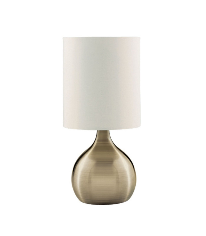 Table Touch Lamp Antique Brass with Fabric Shade E14_Off