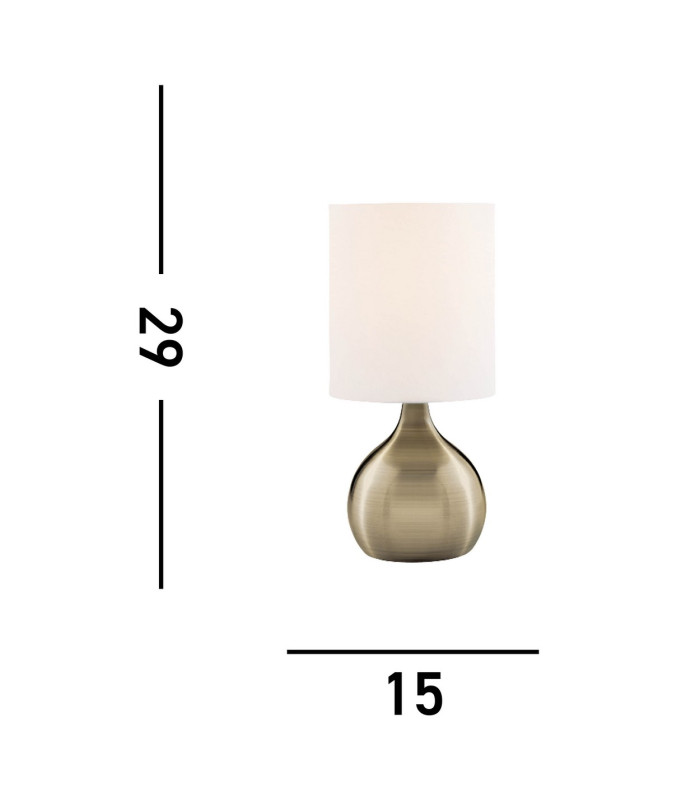 Table Touch Lamp Antique Brass with Fabric Shade E14_Line