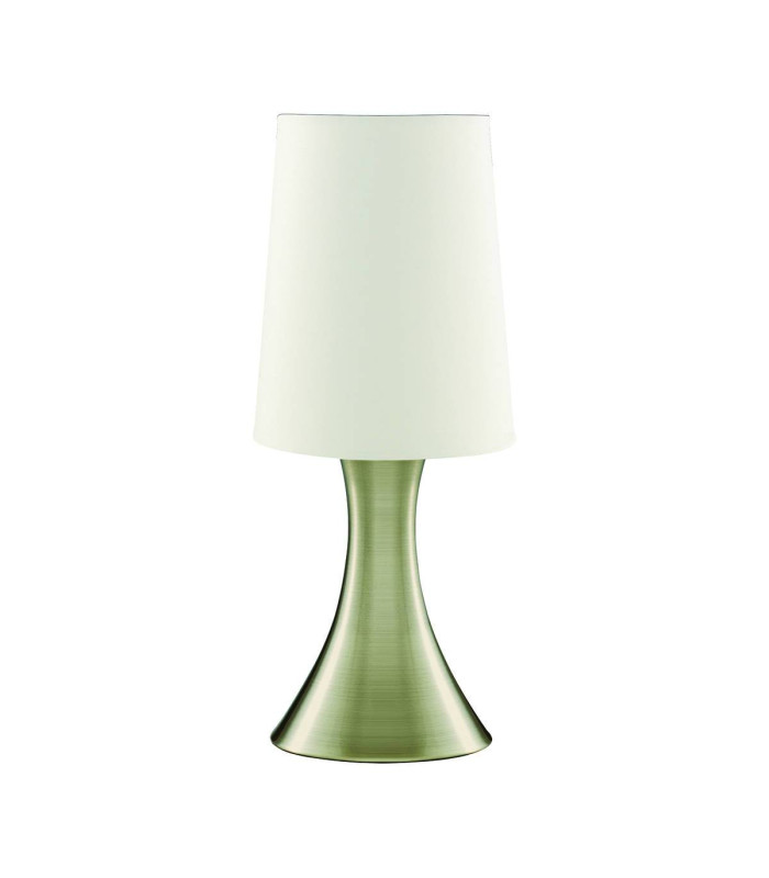 Table Touch Lamp Antique Brass with Fabric Shade E14_Main