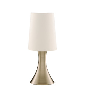 Table Touch Lamp Antique Brass with Fabric Shade E14_Off