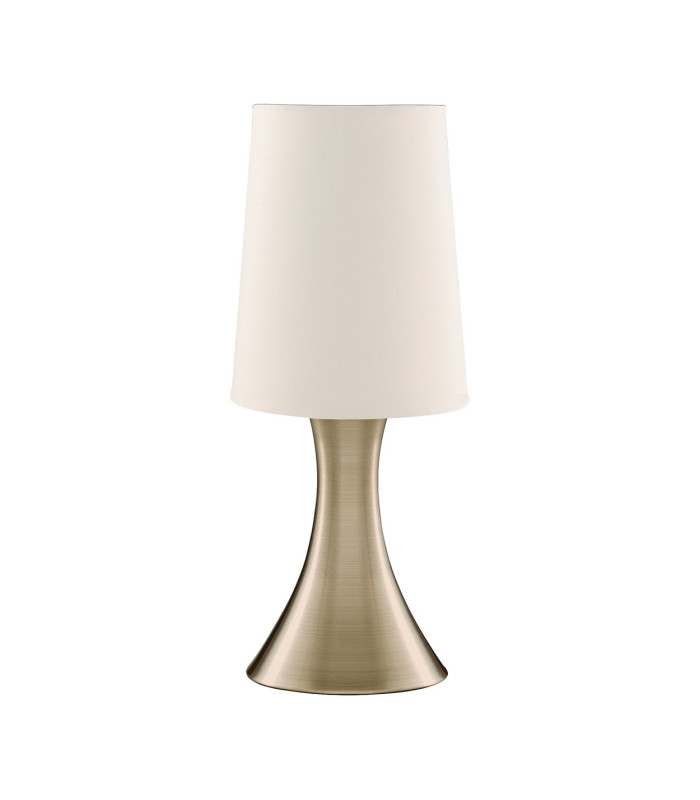 Table Touch Lamp Antique Brass with Fabric Shade E14_Off