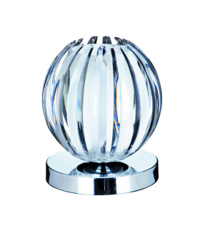 Claw 1 Light Table Touch Globe Lamp Chrome with Clear Acrylic and Frosted Glass G9_Main