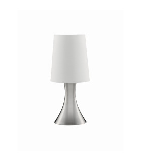 Table Touch Lamp Satin Silver with Fabric Shade E14_Off