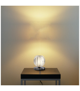 Claw 1 Light Table Touch Globe Lamp Chrome with Clear Acrylic and Frosted Glass G9_Room