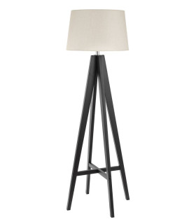 Easel 1 Light Floor Lamp Brown with Fabric Shade E27_Main