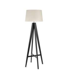 Easel 1 Light Floor Lamp Brown with Fabric Shade E27_Off