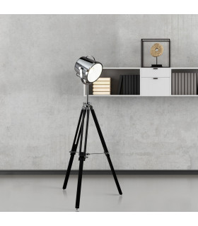 Studio 1 Light Adjustable Stage Lamp Chrome Black E27_Room