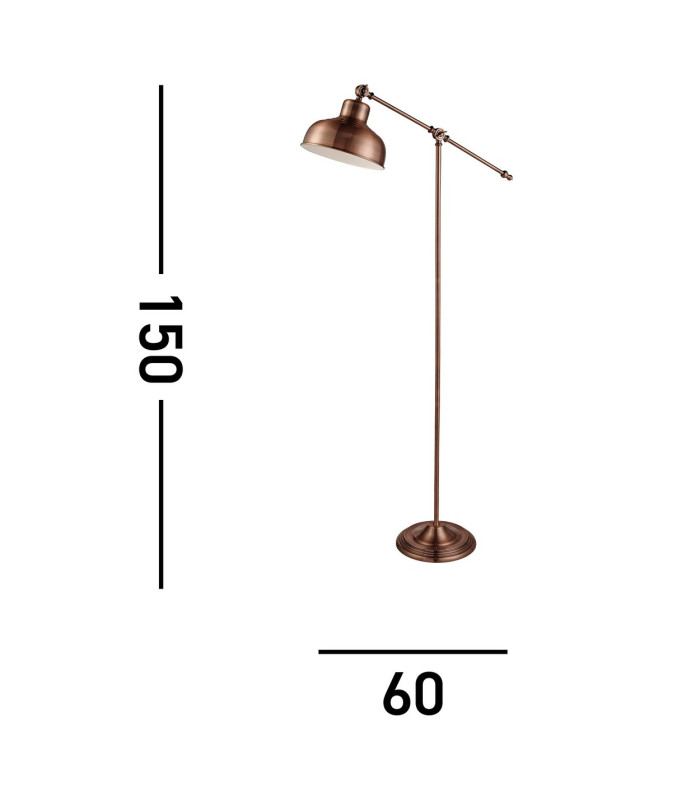 Macbeth 1 Light Floor Lamp Copper E27_Line