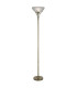 Linea 1 Light Floor Lamp Uplighter Antique Brass and Opal Glass E27_Main