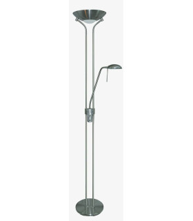 2 Light Mother and Child Floor Lamp Uplighter Satin Silver G9_Main