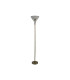 Linea 1 Light Floor Lamp Uplighter Antique Brass and Opal Glass E27_Off