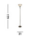 Linea 1 Light Floor Lamp Uplighter Antique Brass and Opal Glass E27_Line