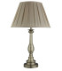 Flemish 1 Light Table Lamp Antique Brass with Pleated Fabric Shade E27_Main