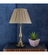 Flemish 1 Light Table Lamp Antique Brass with Pleated Fabric Shade E27_Room