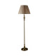 Flemish 1 Light Floor Lamp Antique Brass with Pleated Fabric Shade E27_Off
