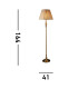 Flemish 1 Light Floor Lamp Antique Brass with Pleated Fabric Shade E27_Line