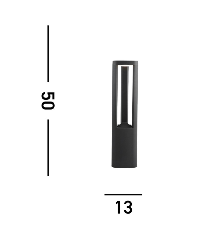 Michigan LED Outdoor Short Aluminium Bollard Light Grey IP54_Line