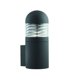 Bronx 1 Light Outdoor Large Wall Light Black with Polycarbonate Shade IP44 E27_Main