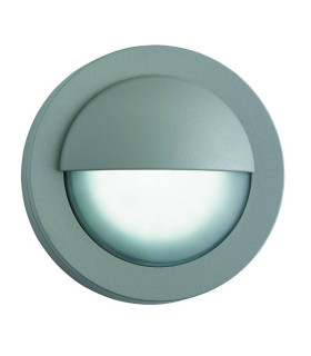LED Outdoor Bulkhead Glass Aluminium Wall Light Grey IP44_Main