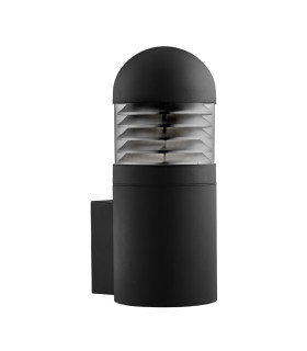 Bronx 1 Light Outdoor Large Wall Light Black with Polycarbonate Shade IP44 E27_Off