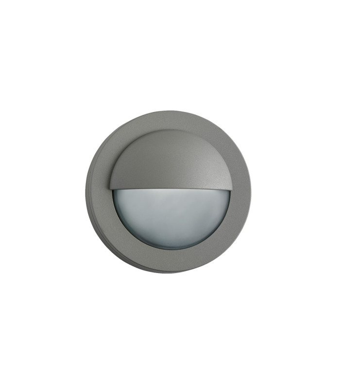 LED Outdoor Bulkhead Glass Aluminium Wall Light Grey IP44_Off