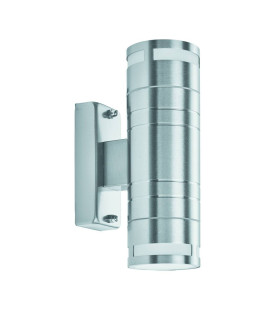 2 Light Outdoor Up Down Wall Light Stainless Steel IP44 GU10_Main