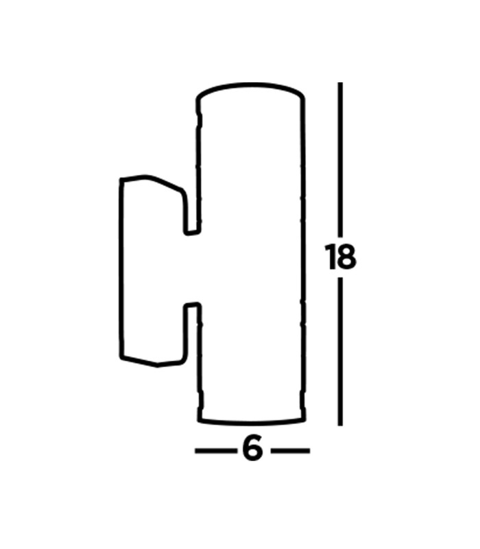 2 Light Outdoor Up Down Wall Light Stainless Steel IP44 GU10_Line
