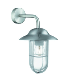 Genoa 1 Light Outdoor Fisherman Dome Wall Light Stainless Steel IP44Glass Lanterns E27_Main