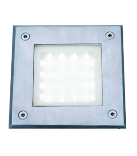 LED Square Outdoor Walkover Ground Light White and Glass IP67_Main