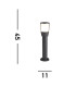 Tucson 1 Light Small Outdoor Bollard Light Dark Grey IP44 E27_Line