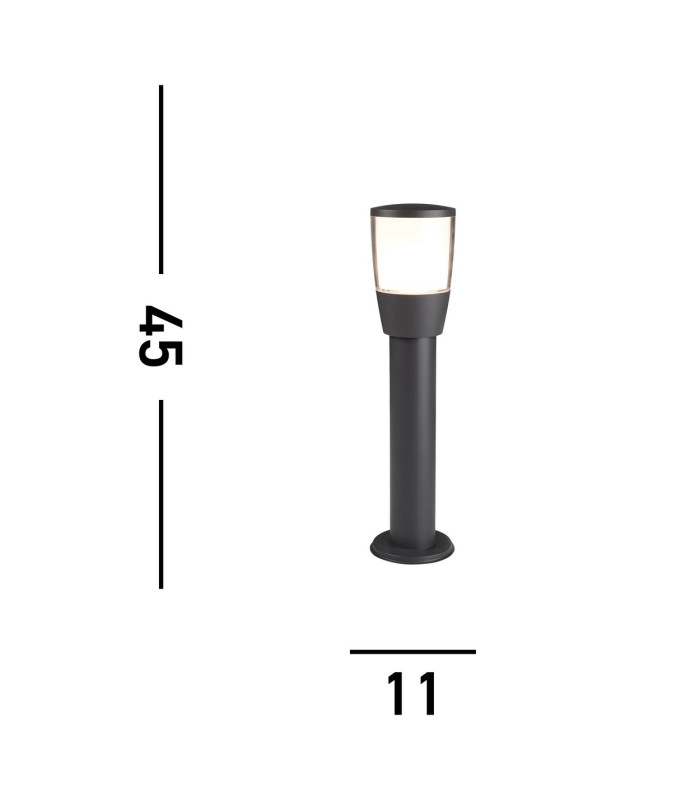 Tucson 1 Light Small Outdoor Bollard Light Dark Grey IP44 E27_Line