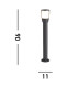 Tucson 1 Light Large Outdoor Bollard Light Dark Grey IP44 E27_Line