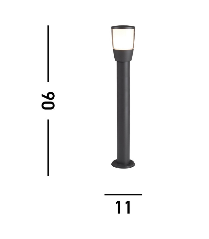 Tucson 1 Light Large Outdoor Bollard Light Dark Grey IP44 E27_Line