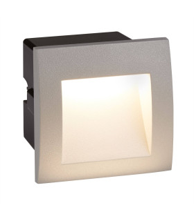 Ankle LED Indoor / Outdoor Square Recessed Marker Wall Light Grey IP65_Main
