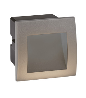 Ankle LED Indoor / Outdoor Square Recessed Marker Wall Light Grey IP65_Off