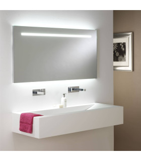 LED Indoor / Outdoor Recessed Rectangle Wall Light White Brushed Chrome IP65_Main