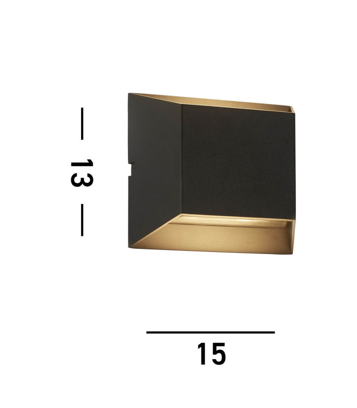 LED 2 Light Outdoor Up Down Wall Light Black IP65_Line