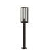 Box 1 Light Outdoor Tall Bollard Light Black with Clear Glass IP44 E27_Off
