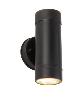 2 Light Outdoor Up Down Wall Light Black IP44 GU10_Main