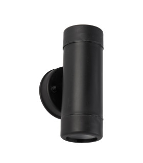 2 Light Outdoor Up Down Wall Light Black IP44 GU10_Off