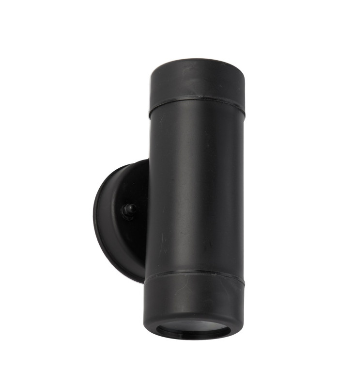 2 Light Outdoor Up Down Wall Light Black IP44 GU10_Off