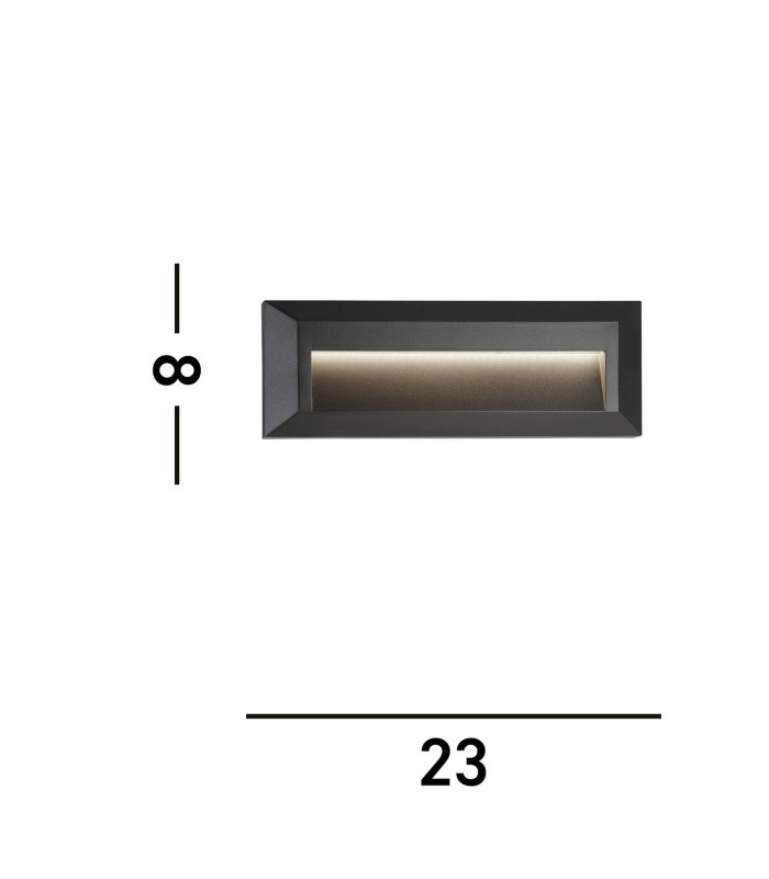 Ankle LED Outdoor Wall Light Grey IP65_Line