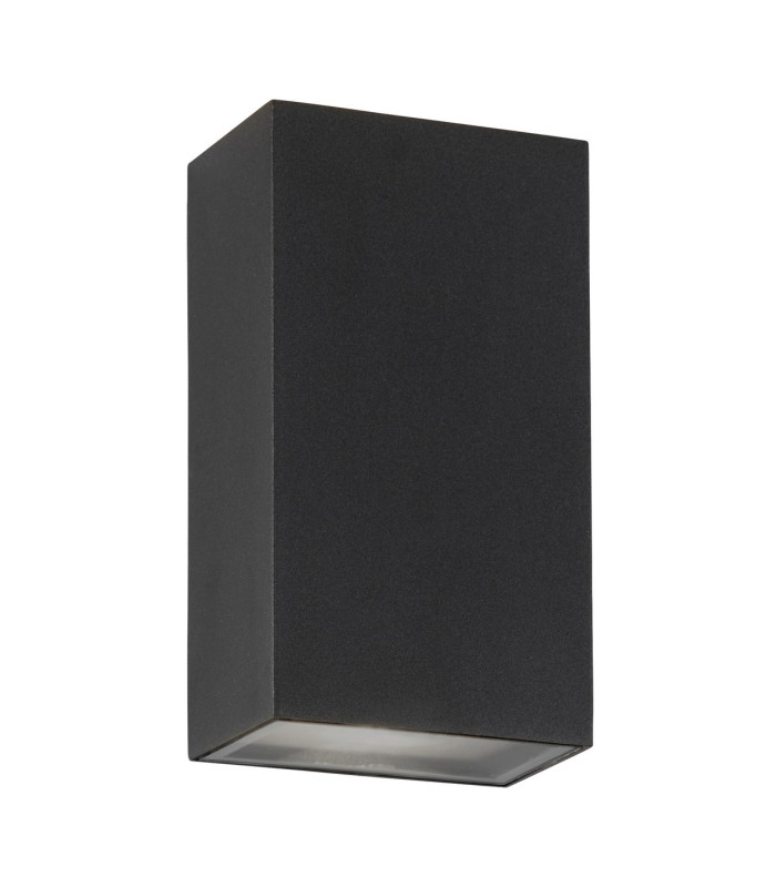 LED 2 Light Outdoor Up Down Wall Light Black IP44_Off