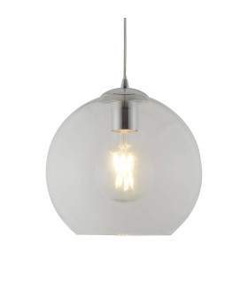 Balls 1 Light Dome Ceiling Pendant Chrome Clear Glass E27_Main