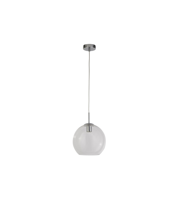 Balls 1 Light Dome Ceiling Pendant Chrome Clear Glass E27_Off