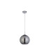 Balls 1 Light Dome Ceiling Pendant Chrome Smoked Glass E27_Off